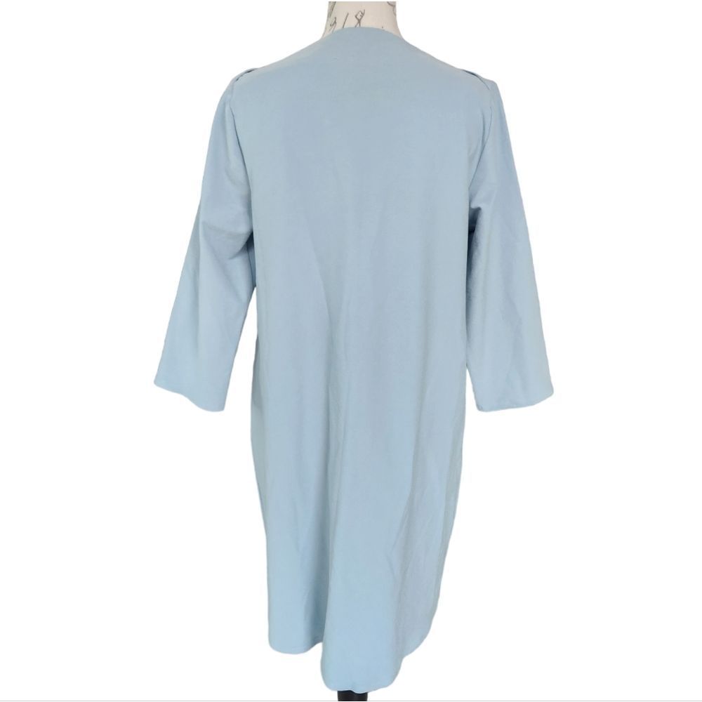 Eileen fisher boat neck 3/4 sleeve knee length dress light baby blue Medium - Picture 7 of 8